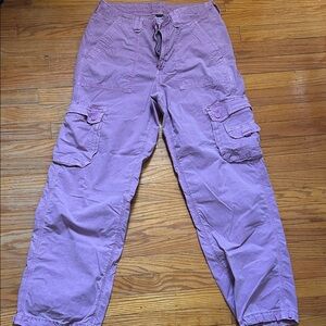 Purple American Eagle Women Cargo Pants